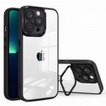 Clear Transparent Camera Protection Chrome Button Cover Case for iPhone 14 Pro Max 6.7 (Black)